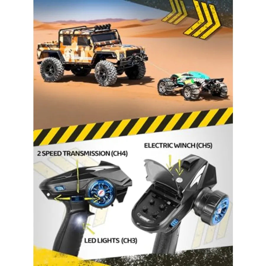 1/8 Scale Fast RC Cars for Adults 4WD Electric Off-Road Monster Truck with Waterproof Design 3S Lipo Battery Up to 10 mph 30+ M