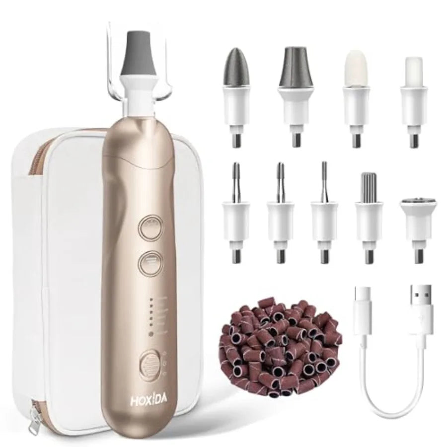 Manicure Pedicure Kit for Women Professional Nail Grinder for Senior Thick Toenail Cordless Electric Nail File 5 Speeds Pedicur