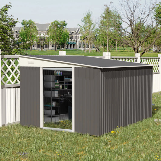 Outsunny Metal Outdoor Storage Shed With Lockable Doors