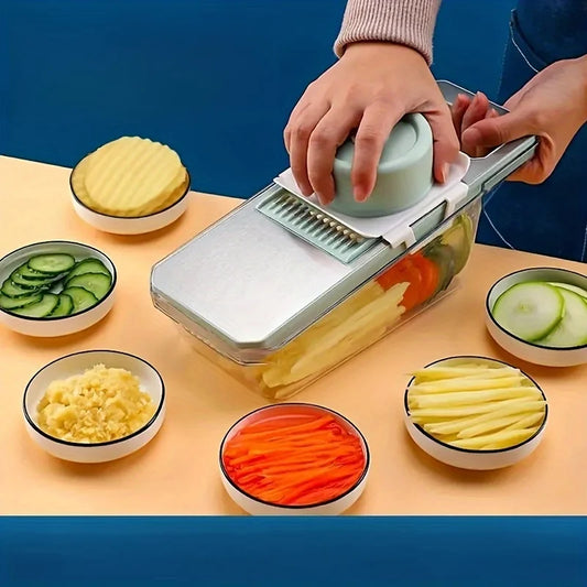 7pcs/set Multifunctional Vegetable Slicer and Grater Set - Interchangeable Blades Manual Kitchen Tool Kit - for Potatoes kitchen