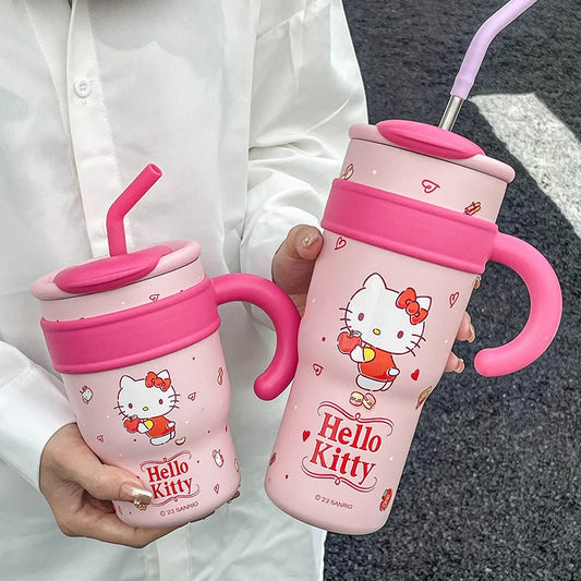 1Pc Hellokitty Thermos Cup, High-Looking Water Cup, 700ml 1200ml, Valentine's Day Gift, Car Cup, Portable Coffee Cup, Large Capacity