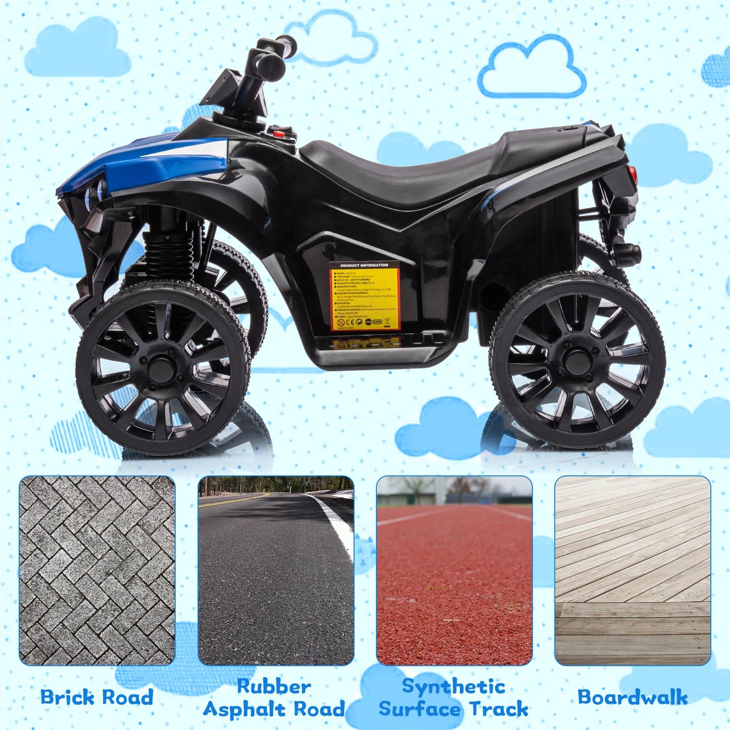 Premium Kids Electric Four Wheel Ride On Quad Buggy