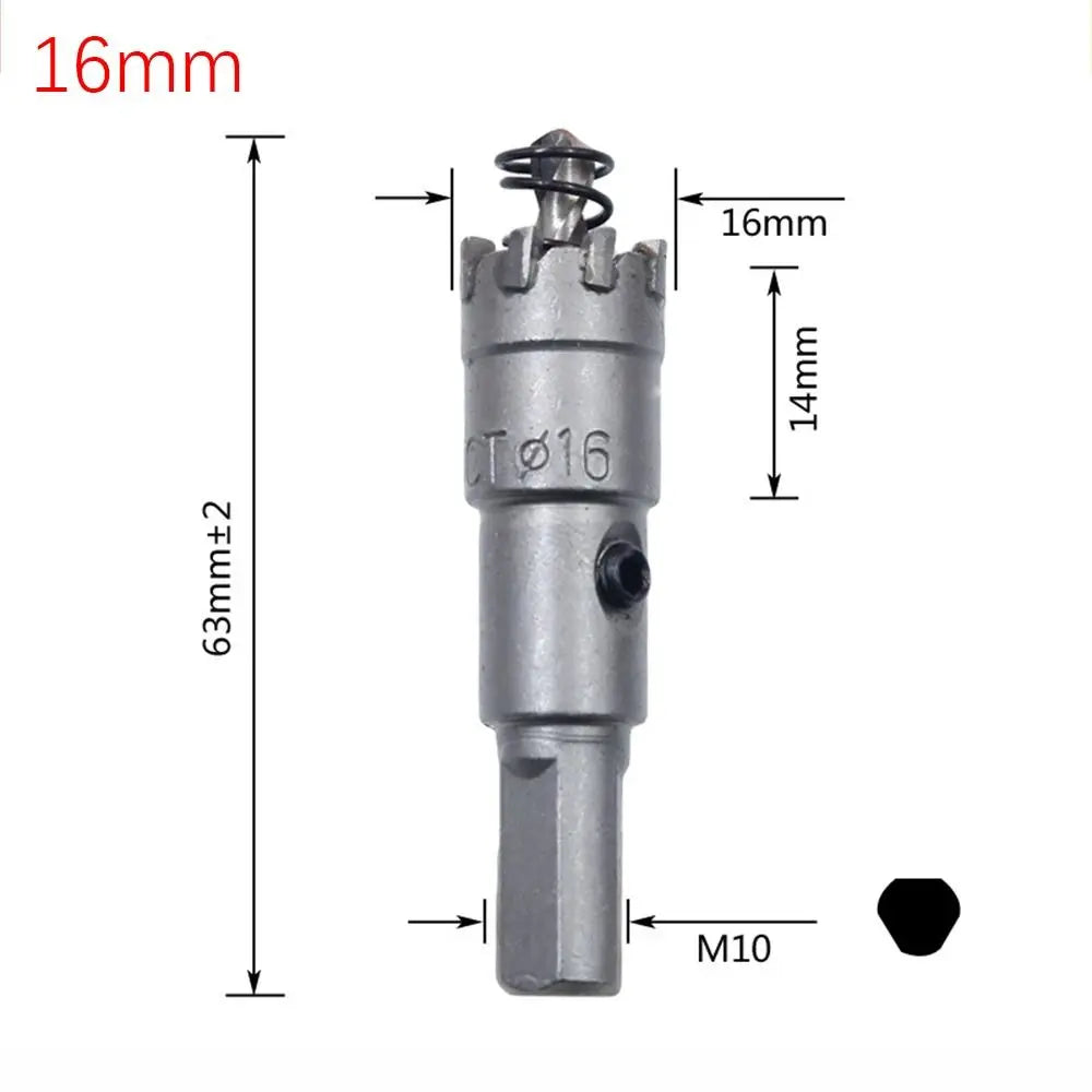 16~35mm TCT Hole Saw High Hardness Silver Hard Alloy Drill Bit Hole Opener Stainless Steel