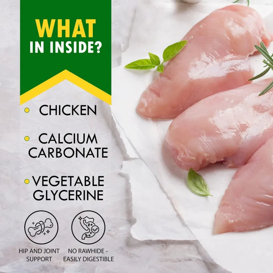Calcium Bones Wrapped Chicken Rawhide Free Treats Training