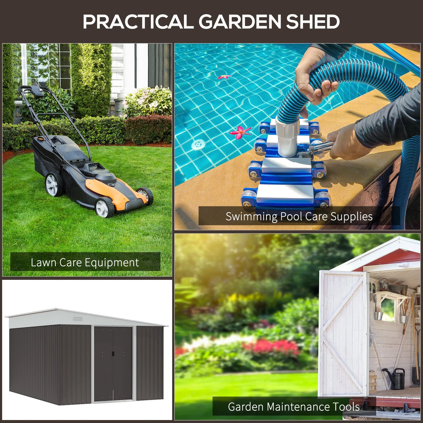 Outsunny Metal Outdoor Storage Shed With Lockable Doors