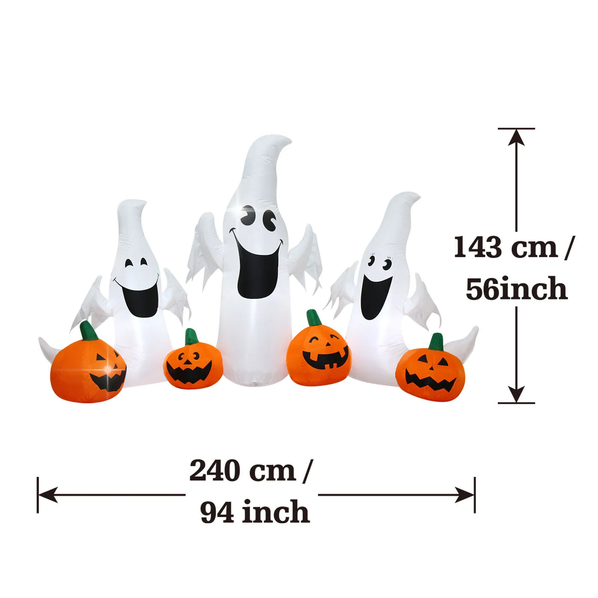 Halloween Inflatable Ghost Pumpkin Black Cat Spider Decoration with LED Lights for Home Yard Lawn Indoor and Outdoor Decoration