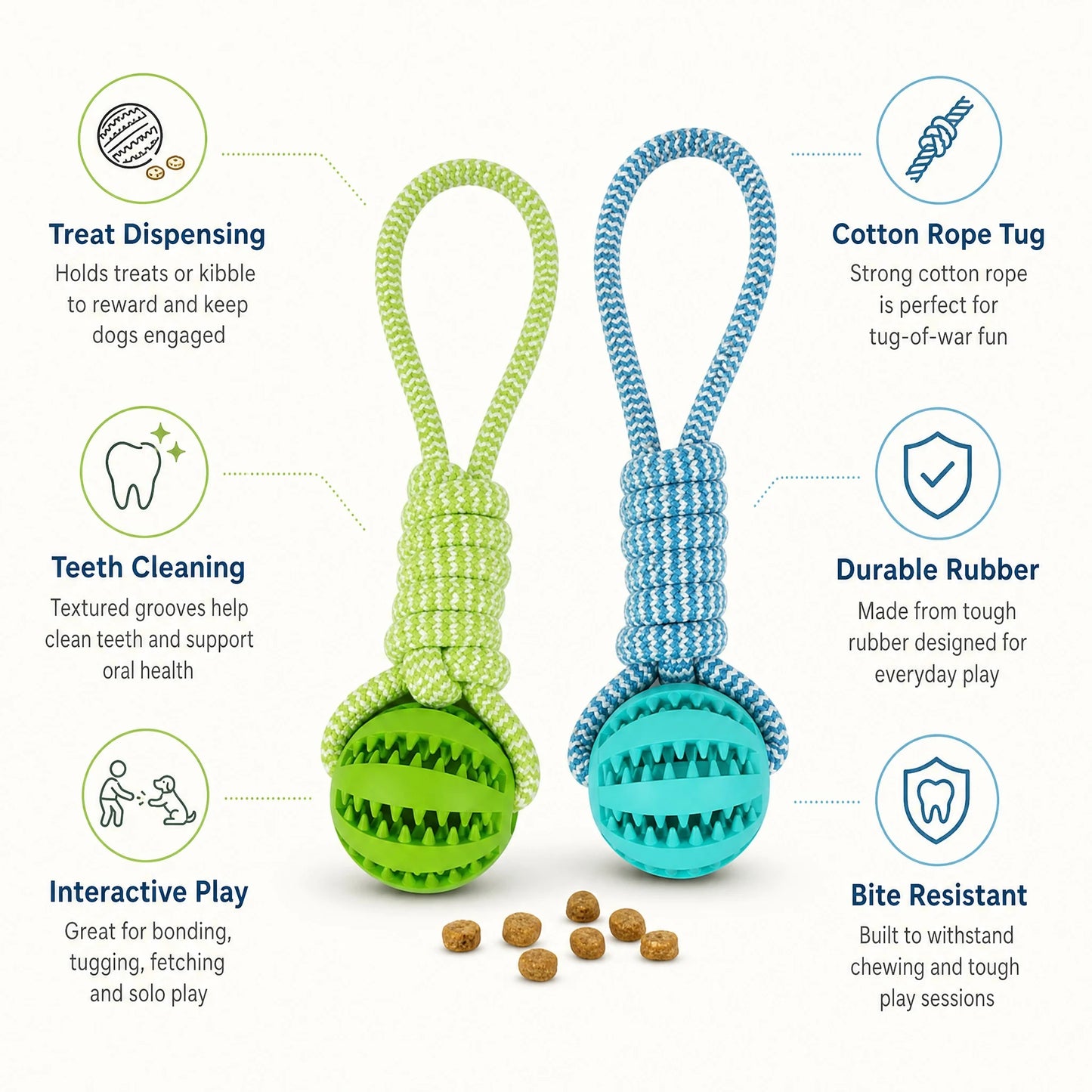 Bite Resistant Interactive Treat Dispensing Dog Chew Ball