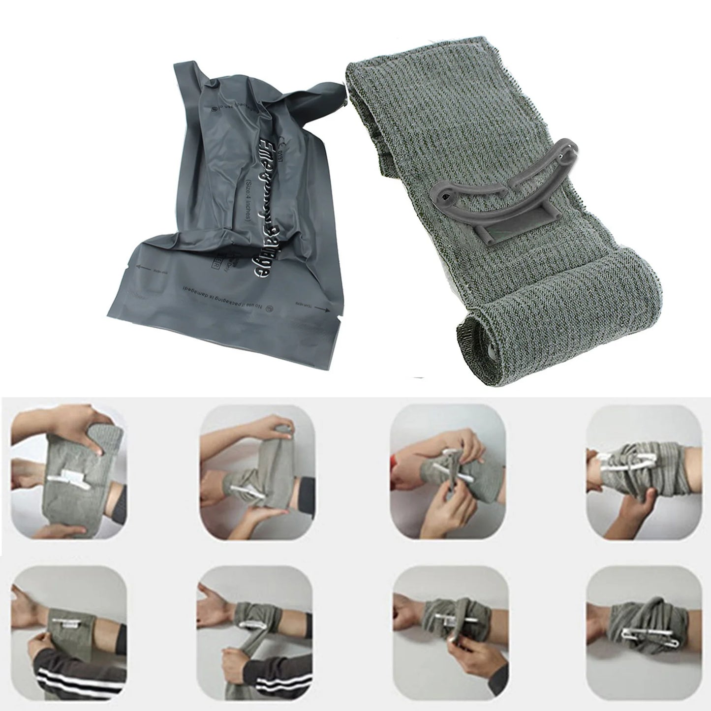 4/6 Inch First Aid Trauma Tourniquet Multifunction Hemostatic Control Bandage Portable Sterile Packaging for Outdoor Emergency