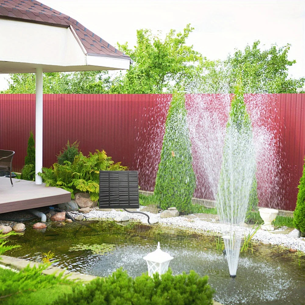 Solar Fountain with 6 Nozzles - 1.4W Solar Panel Floating Water Pump for Bird Baths, Pools, Garden DIY Waterfall Yard Decor