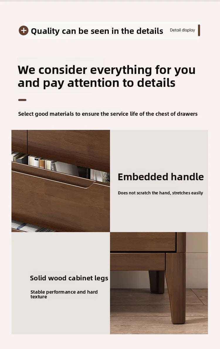 Wooden Chest of Drawers 5-Drawer & 6-Drawer Dresser Cabinet Bedroom Clothes Storage Organizer No Assembly Living Room Furniture