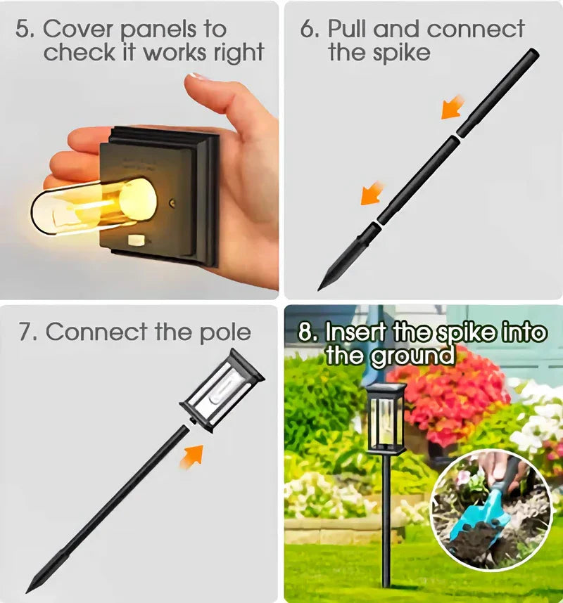 Solar Led Pathway Lights Automatic Waterproof Garden Decor