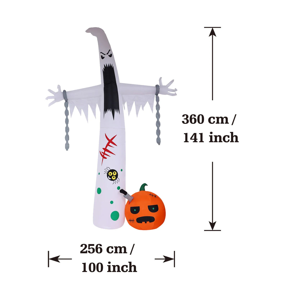 Halloween Inflatable Ghost Pumpkin Black Cat Spider Decoration with LED Lights for Home Yard Lawn Indoor and Outdoor Decoration