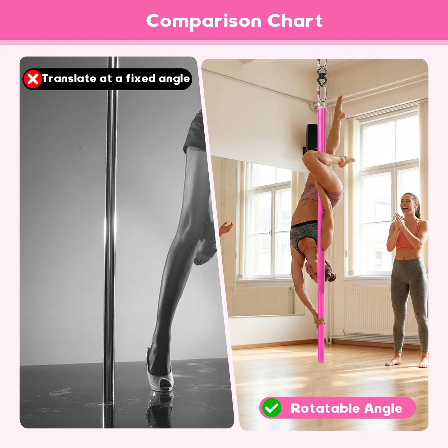 3m Stripper Pole Adjustable Height Portable Fly Dance Pole Removable Fitness Stripping Pole Aerial Equipment for Home Gym Bar