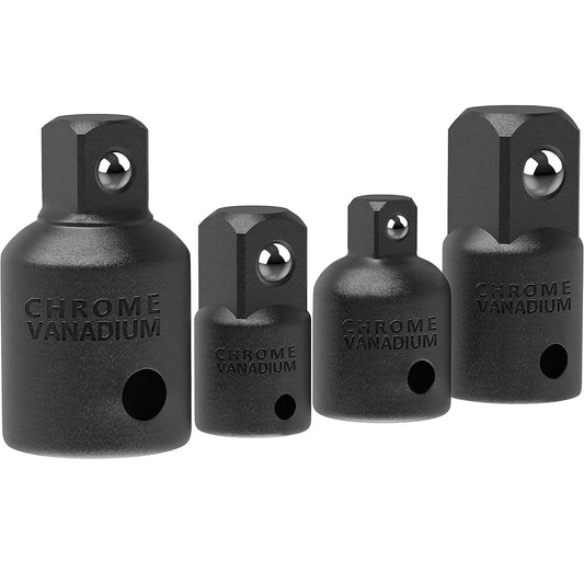 4PCS Impact Socket Adapter Reducer Set 1/2 3/8 1/4 inch Use Wrenches Drills in Auto and Impact Driver Construction Work