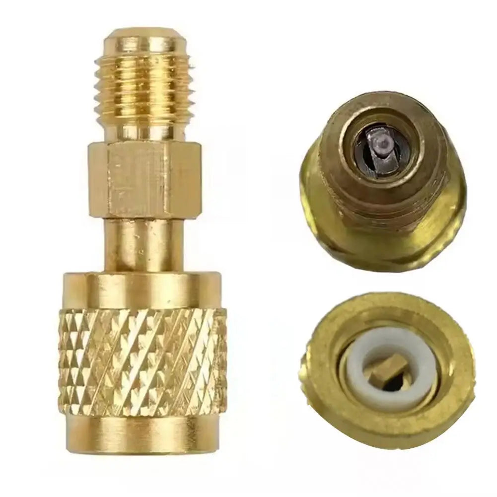 2pcs R410a AC Adapter 5/16" 1/4" SAE Male Female For Valve System Tool SAE External Thread 1/4" SAE Car Accessories