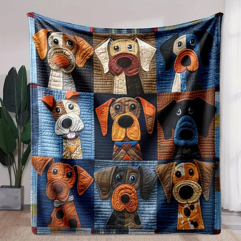 Paw Prints Pattern Used for Sofa Bedroom Living Room Bed Blanket Flannel Gifts for Family Friends Camp Travel Flannel Blankets