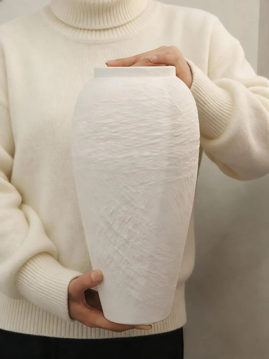 Minimalist Textured Ceramic Vase For Contemporary Home Decor