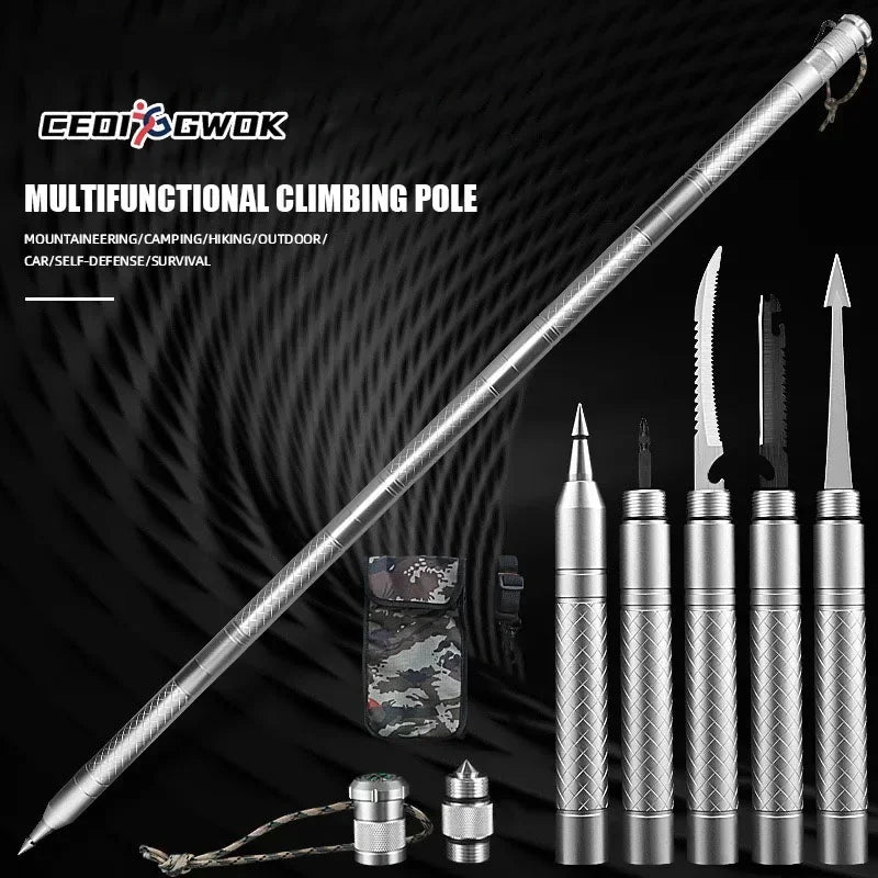 CEOI GWOK Walking Stick Set Adjustable Height Walking Cane Essential Gear Multi-functional Hiking Stick Premium Trekking Poles