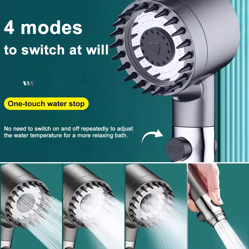 Three Modes High Pressure Shower Head With Portable Filter