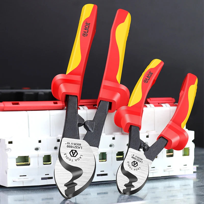LAOA Insulated Cable Cutter Professional 1000V Wire Stripping Pliers Heavy-Duty Multi-Tool for Electricians High Voltage Safety