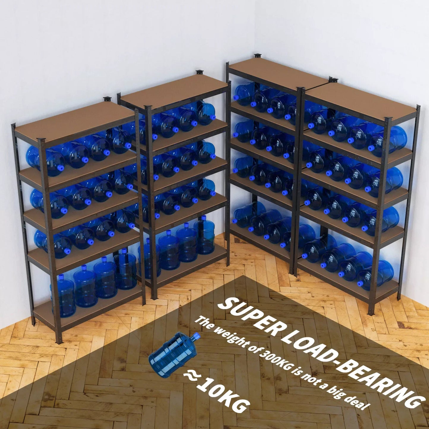 5 Tier Garage Shelf Unit Metal Shelves Storage Boltless Rack Workshop Adjustable for Warehouse Home Office and Pantry