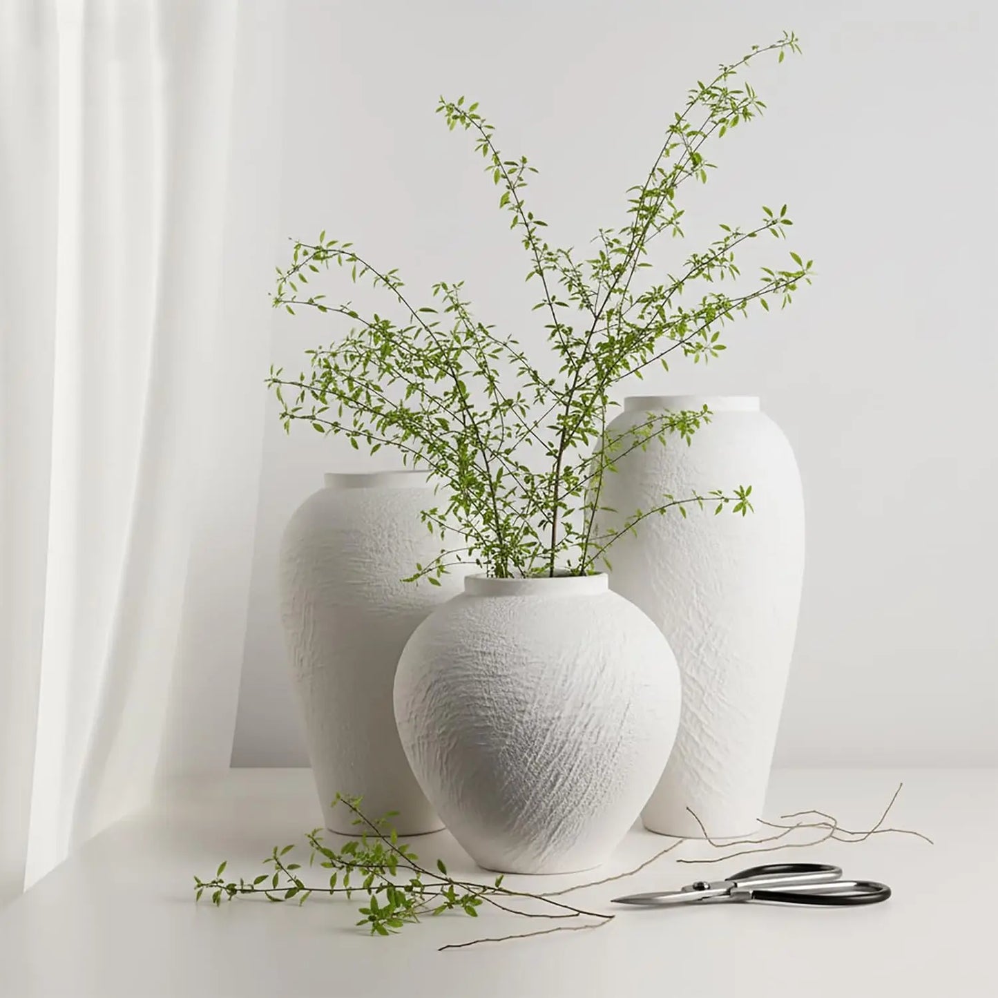 Minimalist Textured Ceramic Vase For Contemporary Home Decor
