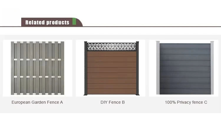 Wholesale WPC Garden Fence Panel Easy Installation UV Resistant Wood Plastic Composite Aluminum Frame Outdoor Fencing