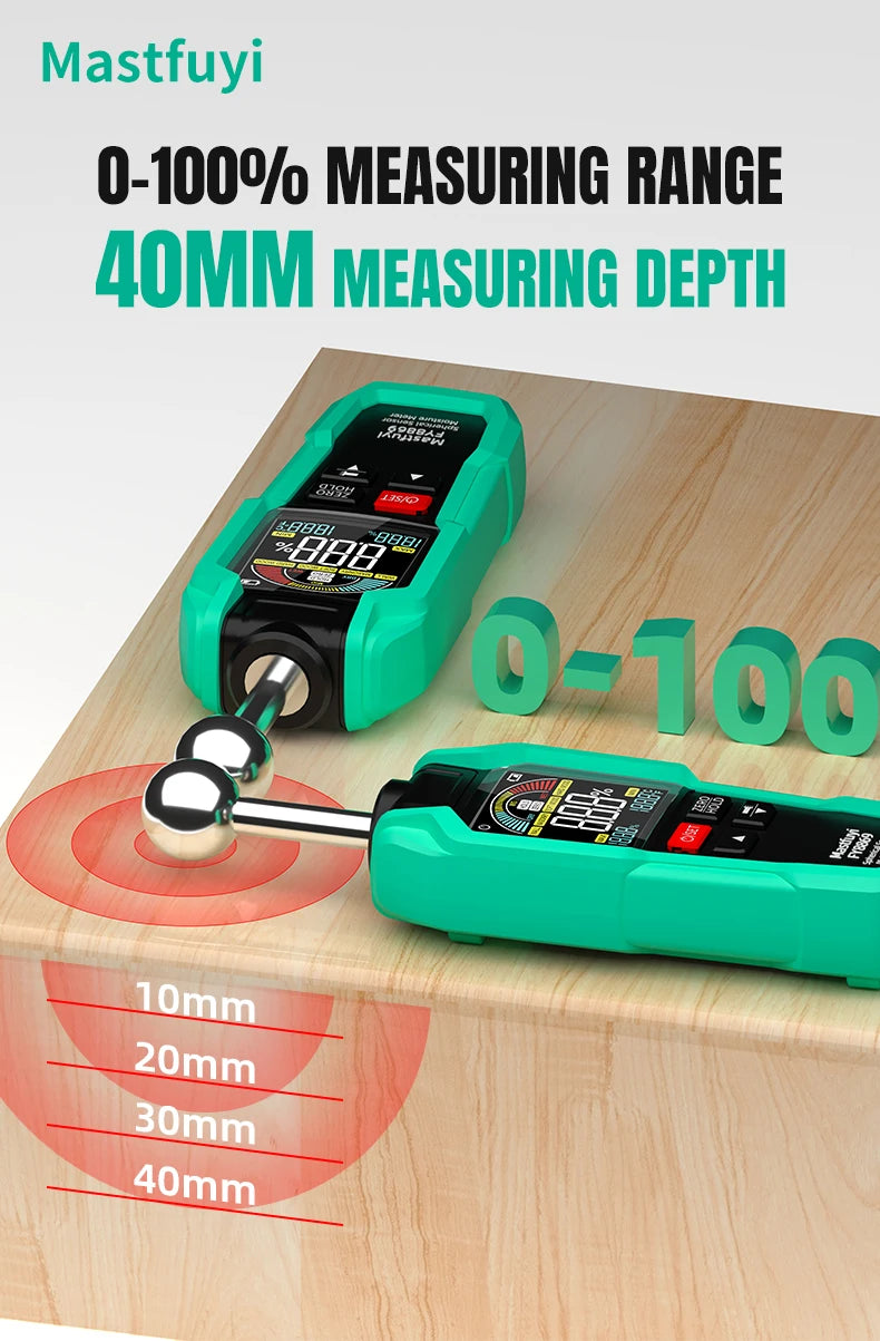 MASTFUYI Ball-shaped Non-destructive Moisture Meter, High Accuracy Digital Wood Water Leak Detector & Wall Humidity Tester