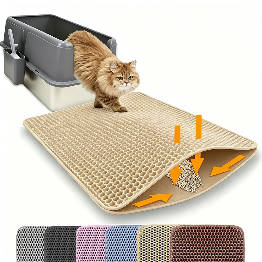 Durable Double Layer Non Slip Waterproof Cat Litter Mat