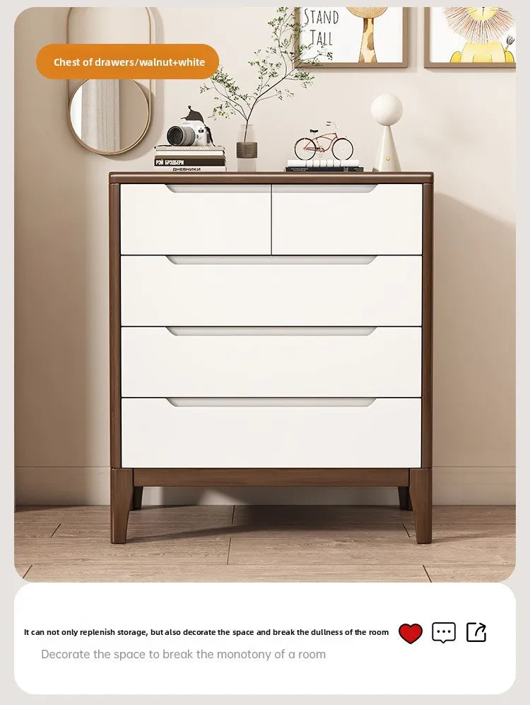 Wooden Chest of Drawers 5-Drawer & 6-Drawer Dresser Cabinet Bedroom Clothes Storage Organizer No Assembly Living Room Furniture