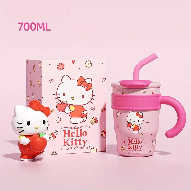 1Pc Hellokitty Thermos Cup, High-Looking Water Cup, 700ml 1200ml, Valentine's Day Gift, Car Cup, Portable Coffee Cup, Large Capacity