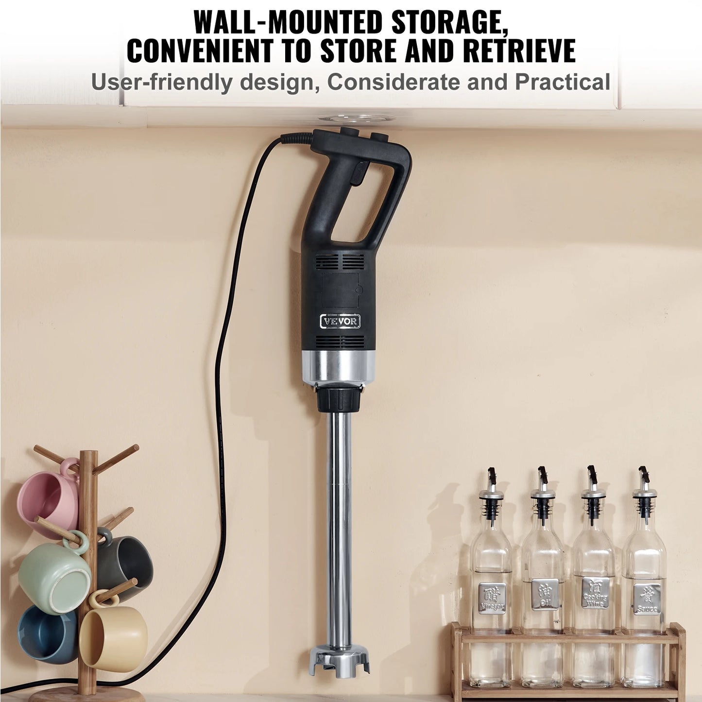 SucceBuy 16" Commercial Immersion Blender Heavy Duty Hand Mixer Multi-Purpose Portable Mixer for Soup Smoothie Puree Baby Food