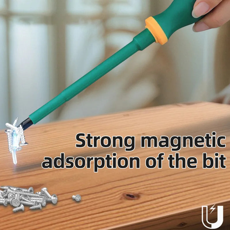 GREENERY Insulated Electrician Screwdriver Current-Isolate Phillips Flat Driver Magnetic Slotted Cross Screwdrivers for Repair