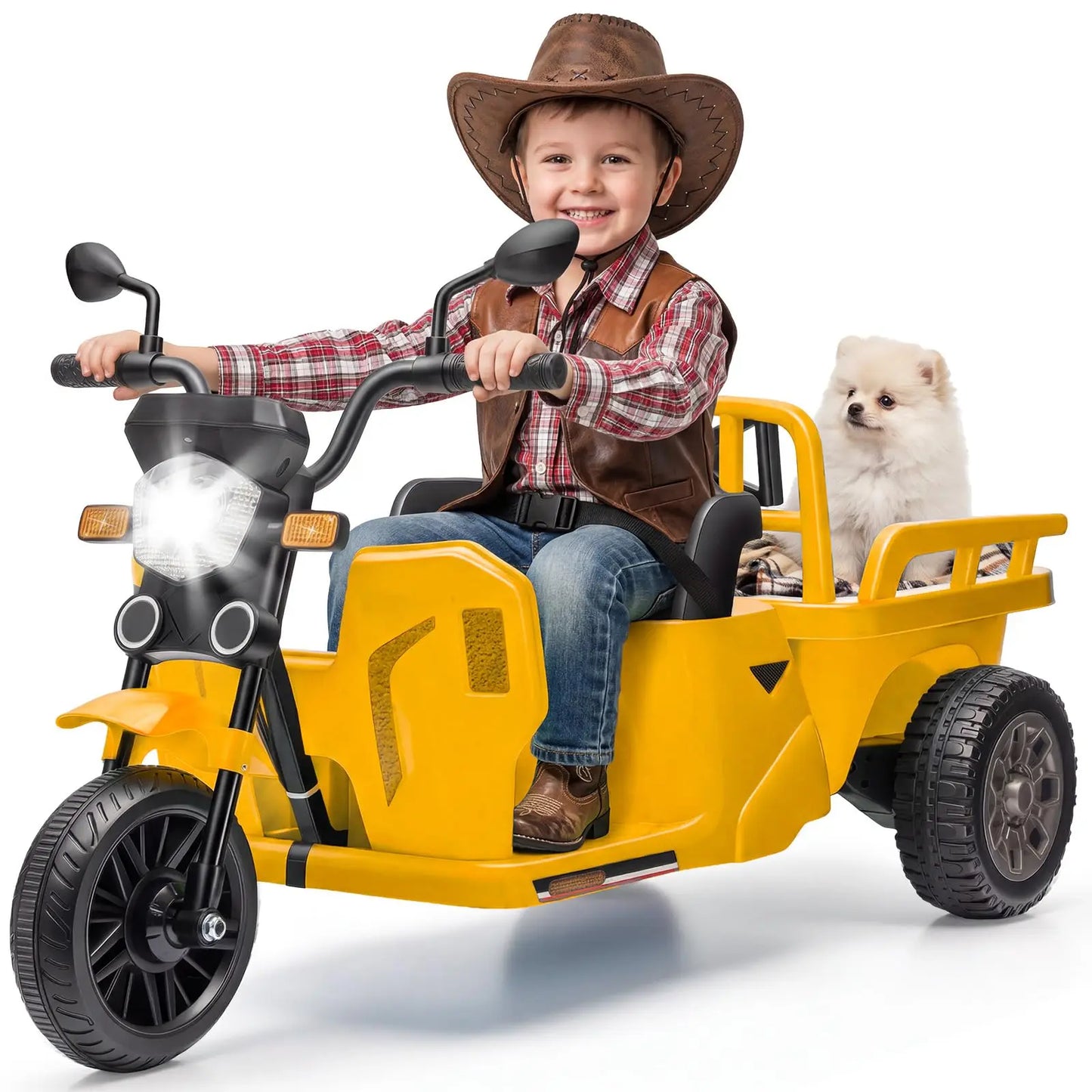 Kids Electric Tricycle Ride On Motorcycle With Bluetooth Music