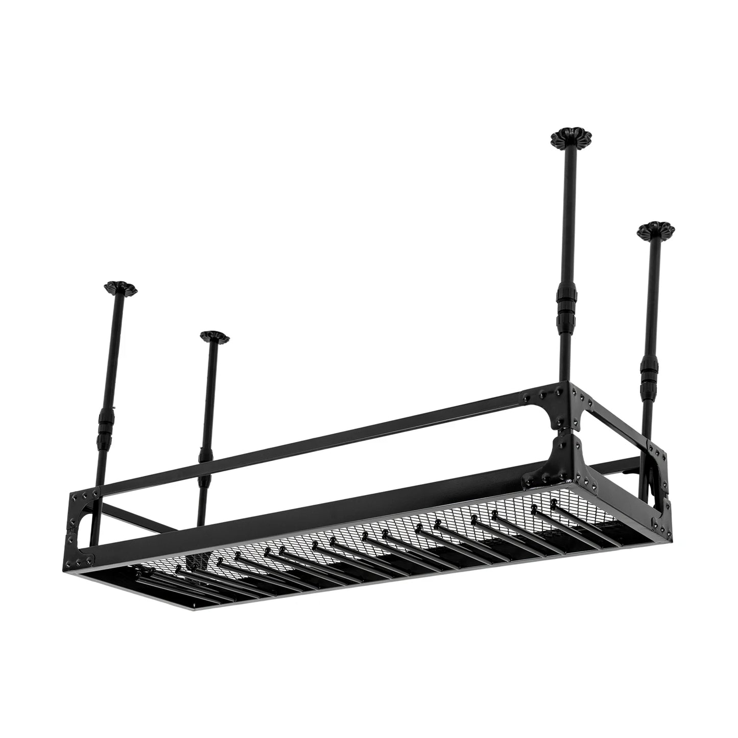 Industrial Vintage Bar Floating Shelf，Ceiling Mount Iron Wine Rack，Glass Hanging Holder Stemware Storage Organizer