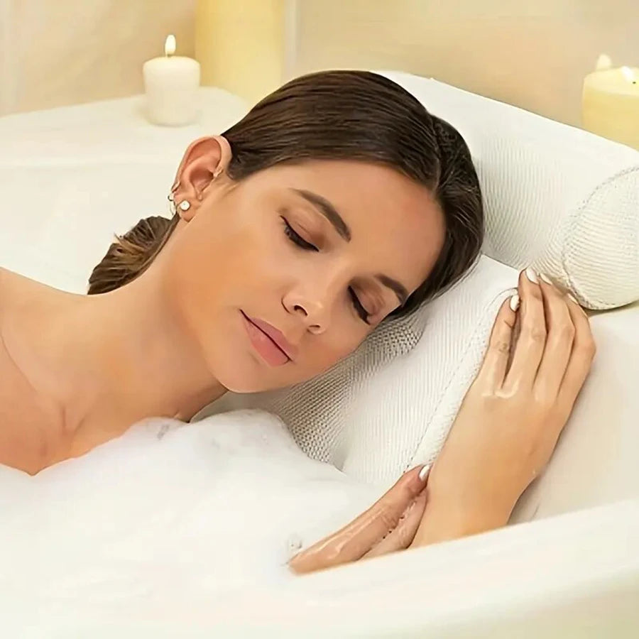 Spa Bathtub Pillow With Anti Slip Suction Cups Back