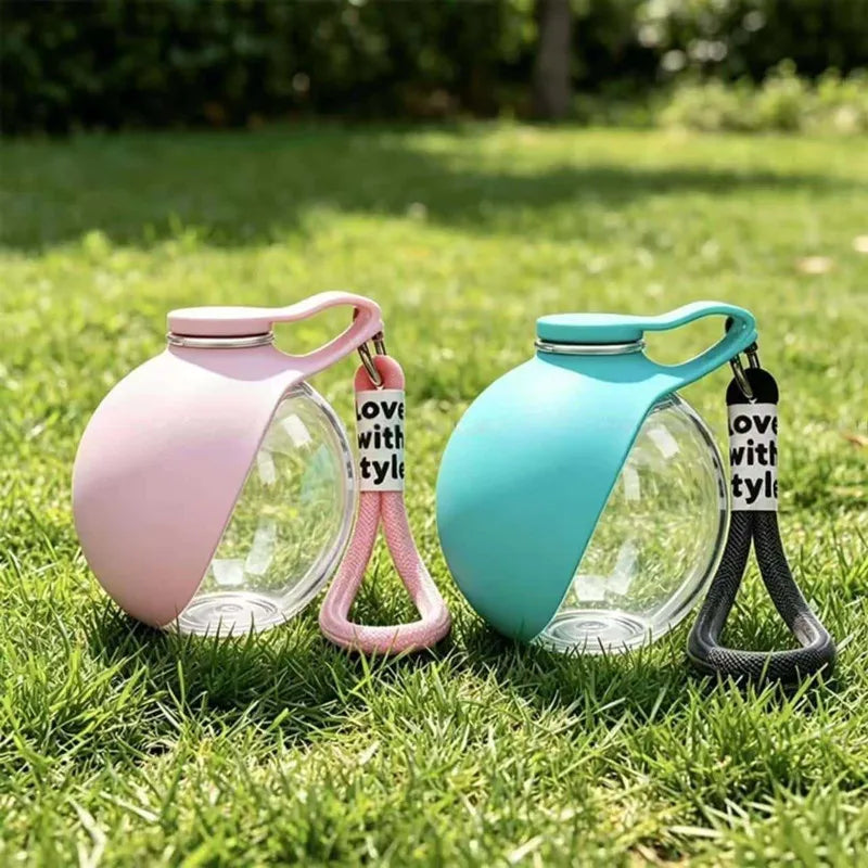 Portable Dog Water Bottle Stainless Steel Travel Cat Water Dispenser with Bowl No-Spill Puppy Water Bottle for Walking Hiking