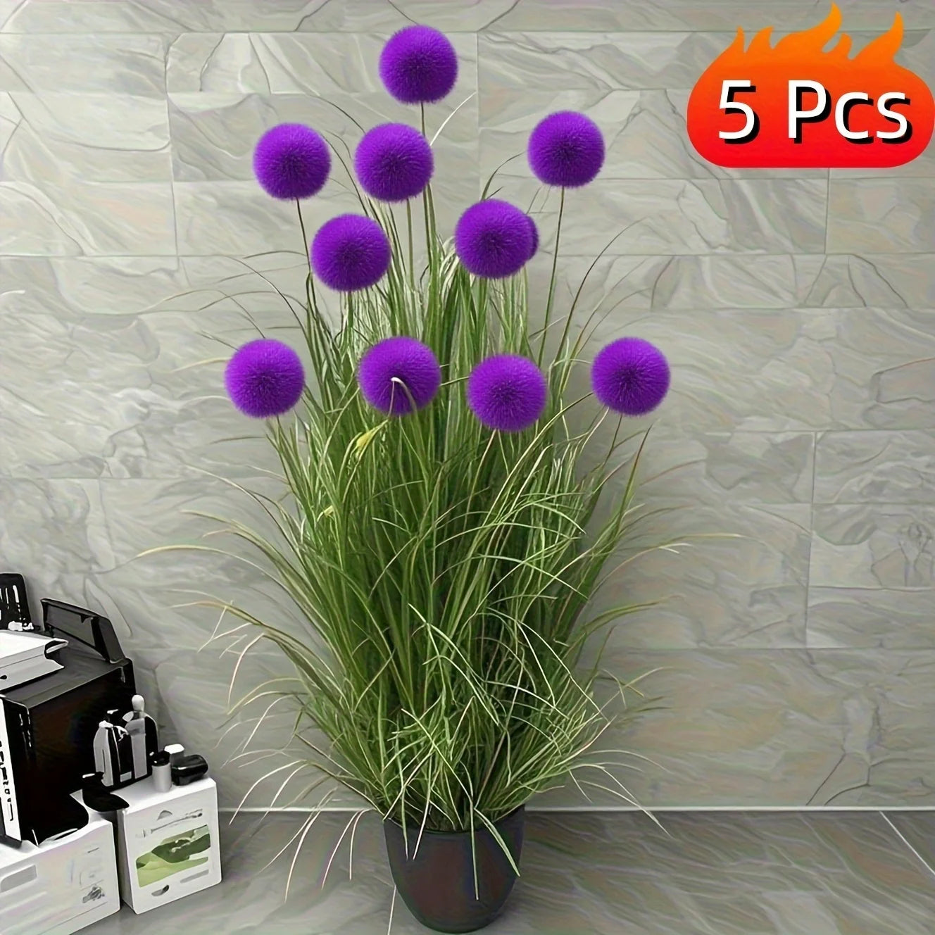 Artificial Bulbous Grass Plants for Home and Event Decor
