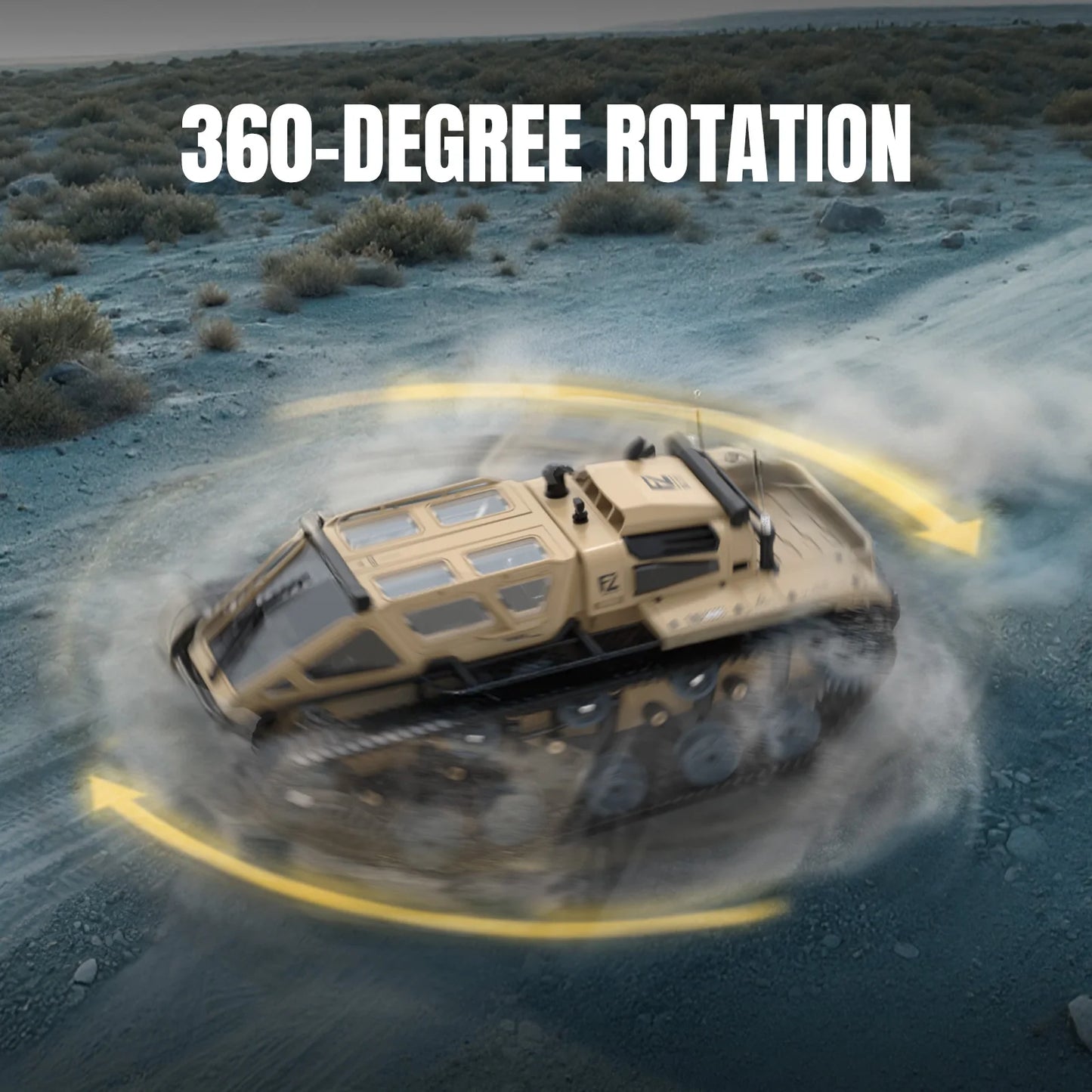 RACENT 1:16 RC Tank Remote Control Tank Off-Road RC Truck 4WD RC Crawler 360°Rotating Drifting Car with 2 Batteries