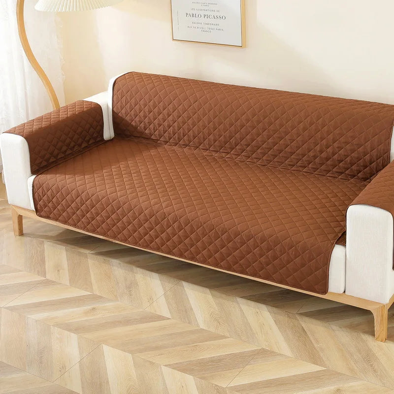Sofa Cover Waterproof 1/2/3/4 Seater Non Slip Furniture Protector Cover with Non-slip Elastic Straps Sofa Slipcover for Kids Dog