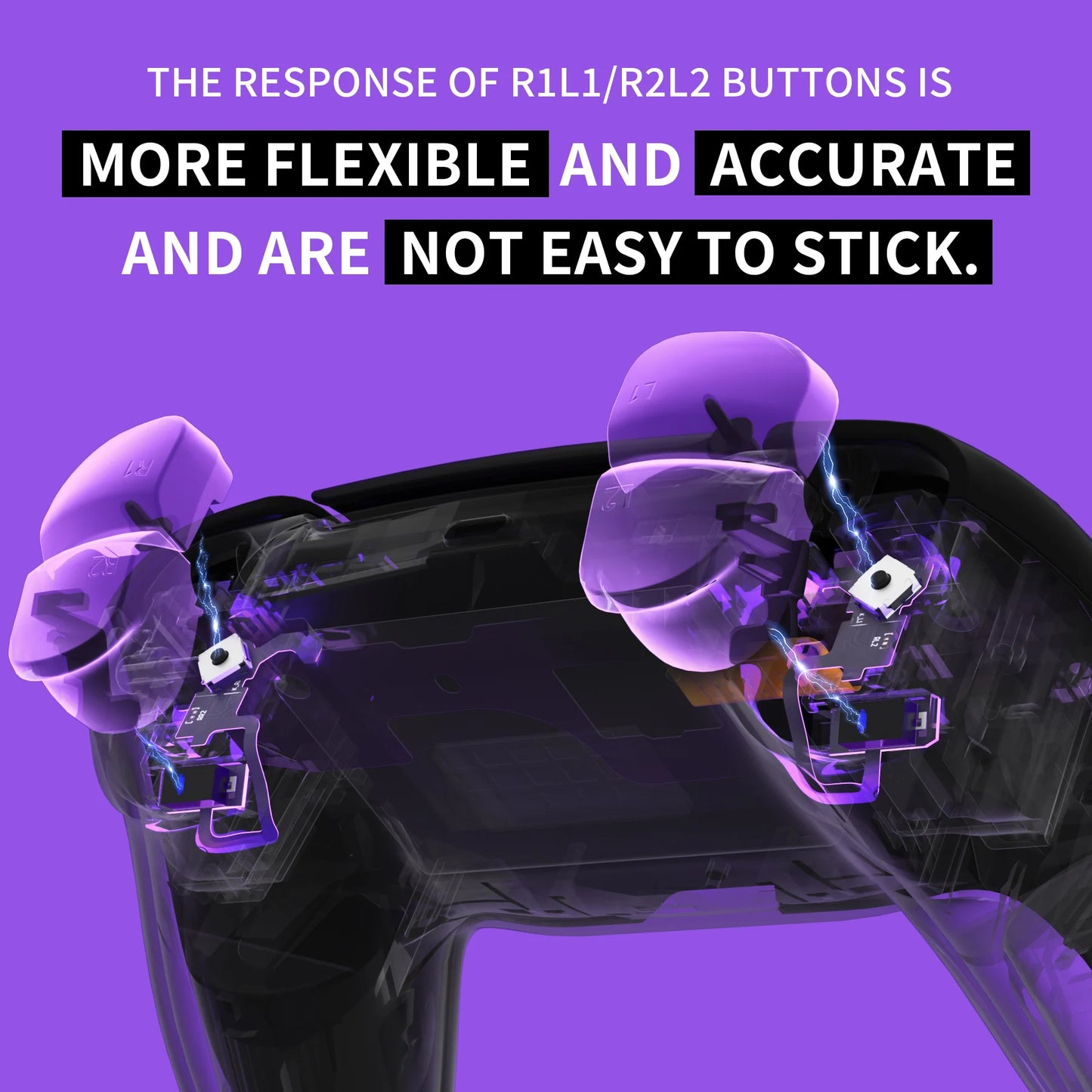 eXtremeRate Whole Clicky Kit V2 for ps5 Controller BDM-040/050/060 Shoulder Face Buttons, Micro Switch Clicky Hair Trigger Kit