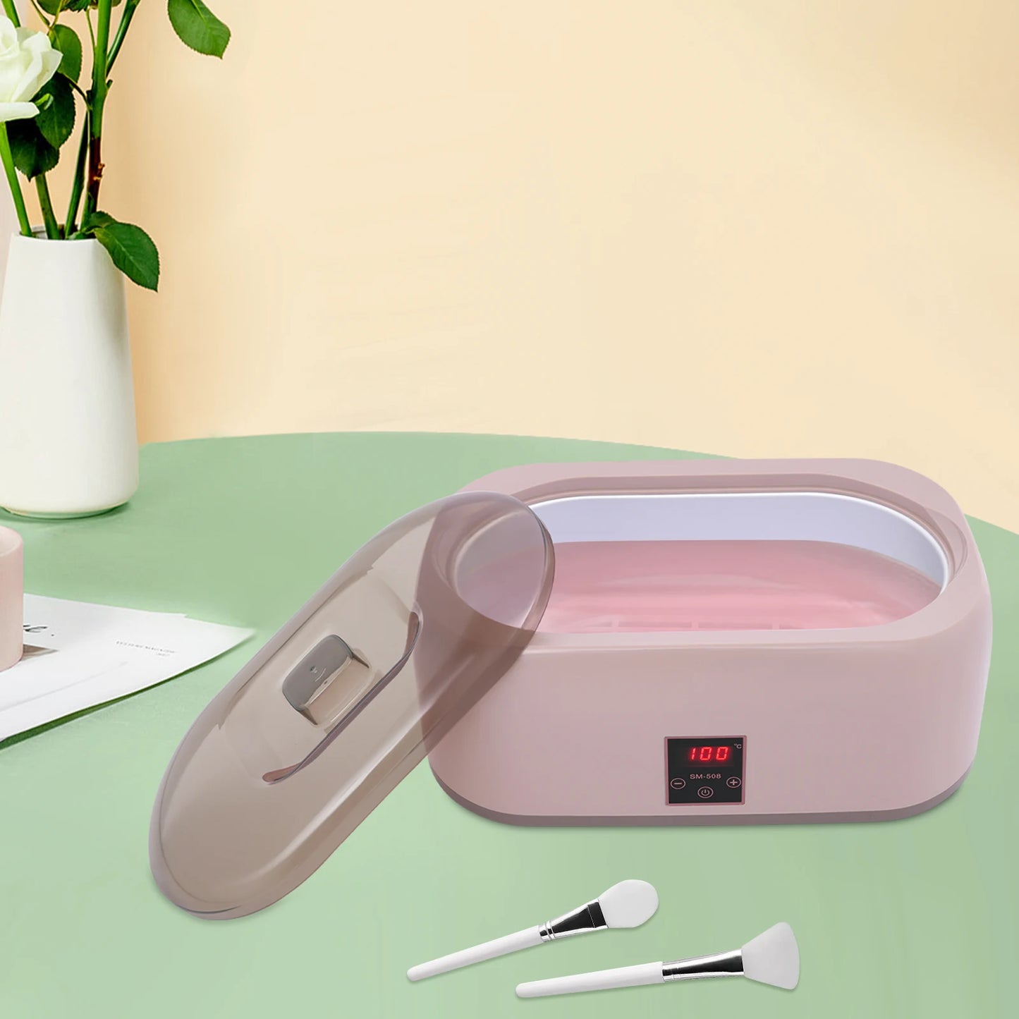 Wax Therapy Machine, Temperature Adjustable, Hot Wax Heater with Lid, 200W Electric Wax Machine, for Professional Salon Home Use