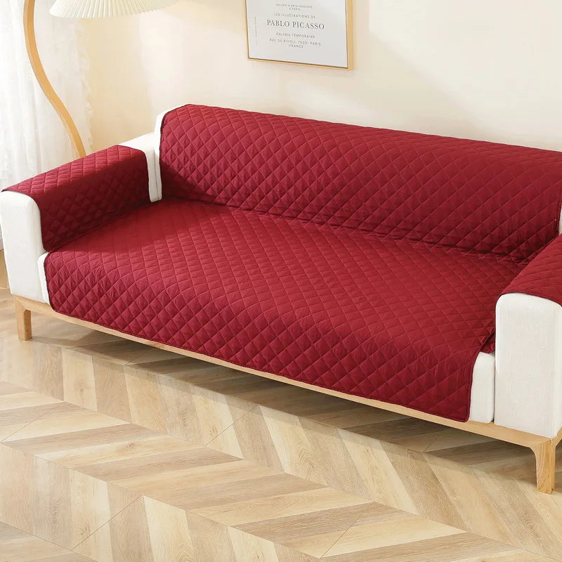 Sofa Cover Waterproof 1/2/3/4 Seater Non Slip Furniture Protector Cover with Non-slip Elastic Straps Sofa Slipcover for Kids Dog