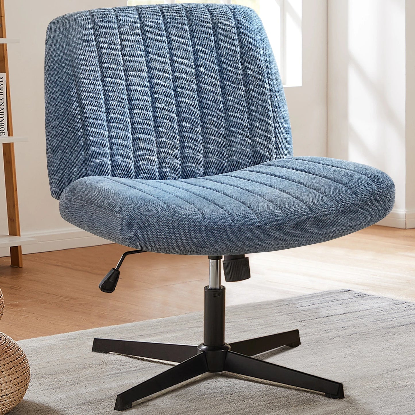 JHK Cross Legged Office Chair With Rocking Adjustable Swivel