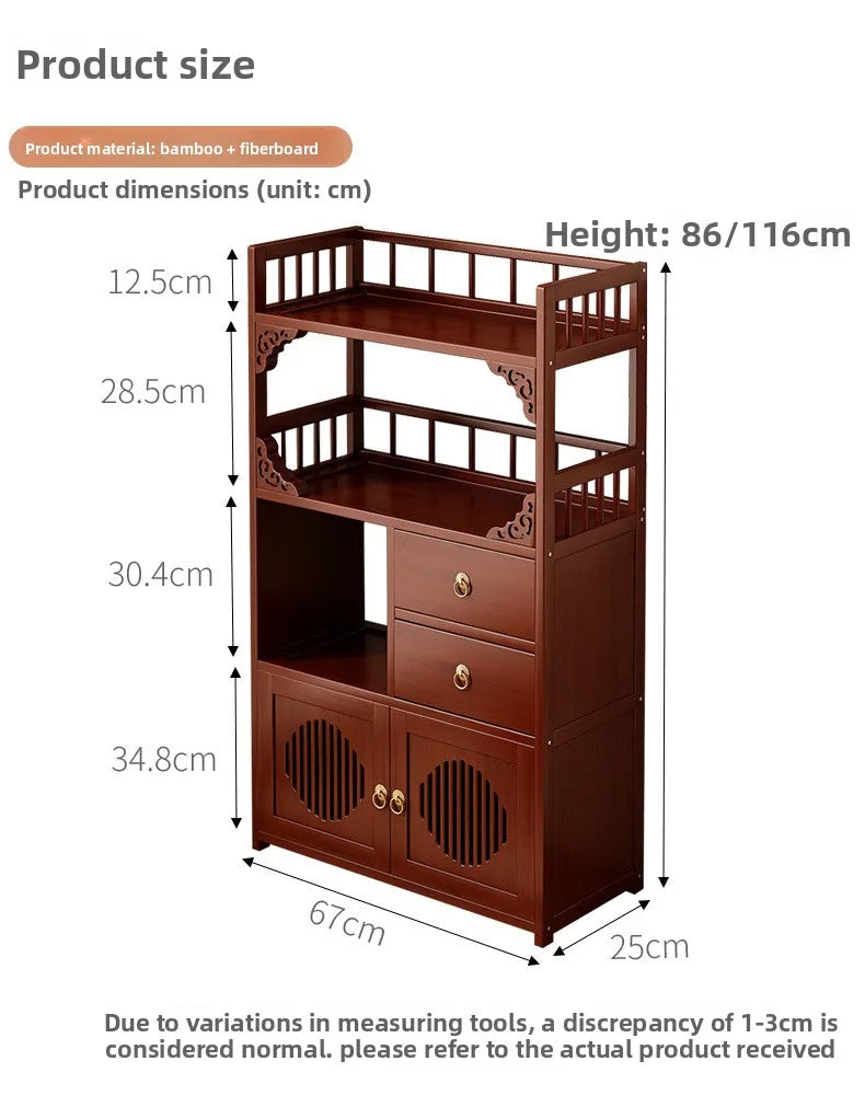 Multifunctional Furniture with Drawers & Shelves, Kitchen Cupboard, Living Room Storage Organizer, Tea Table Cabinet