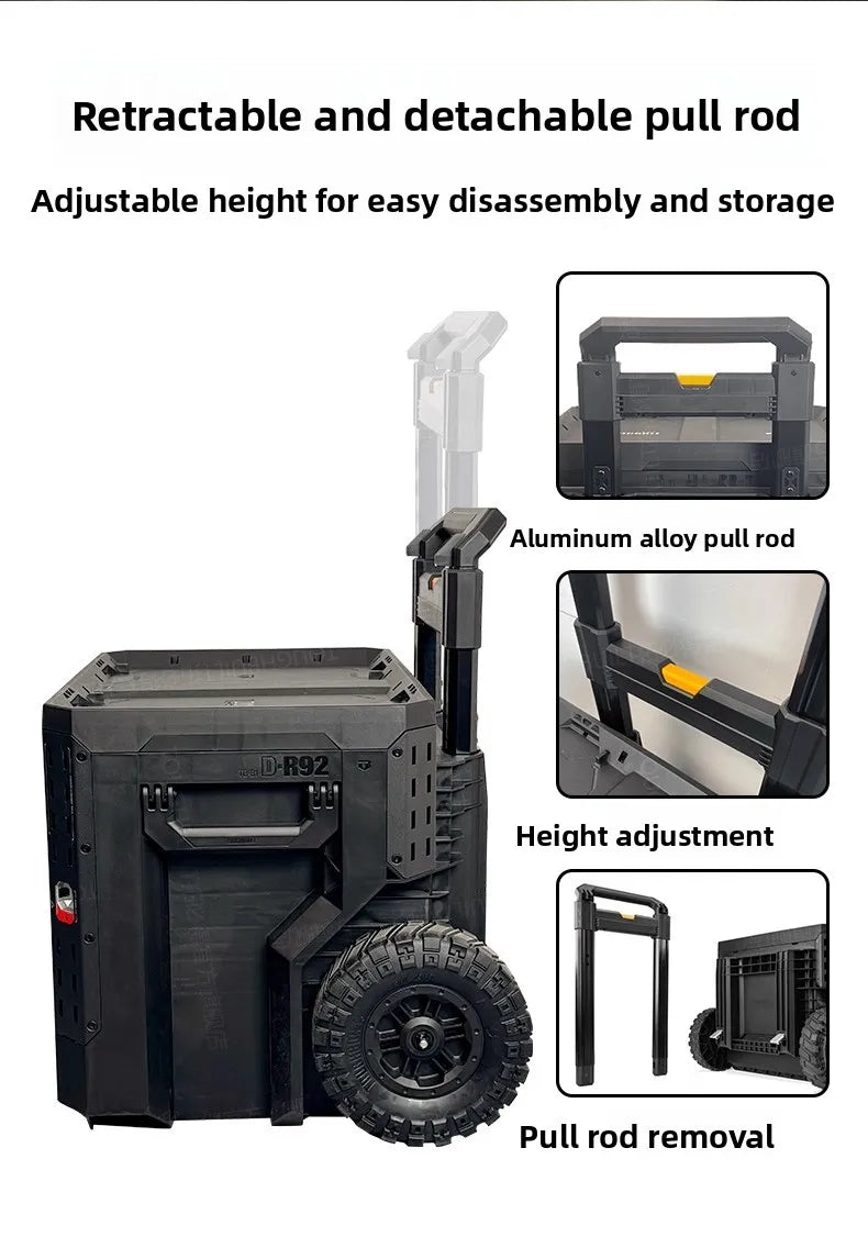 New Design TOUGHBUILT All-in-One Tool Box, Waterproof Stackable Rolling Storage Case for Electrician, Camping, Vehicle & Repair