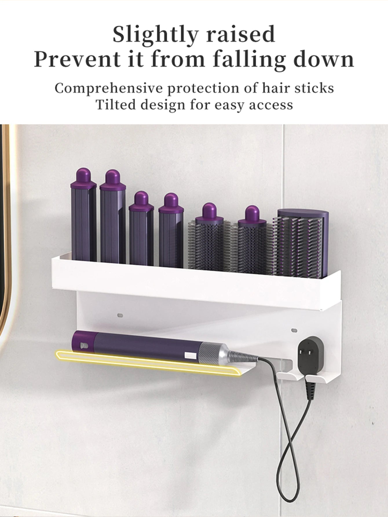 Bathroom hair dryer stand, hair straightener, styling tool holder - suitable for bathrooms, bedrooms, and hair salons