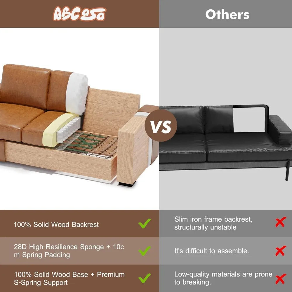 Modern Faux Leather Sofa For Living Room And Office