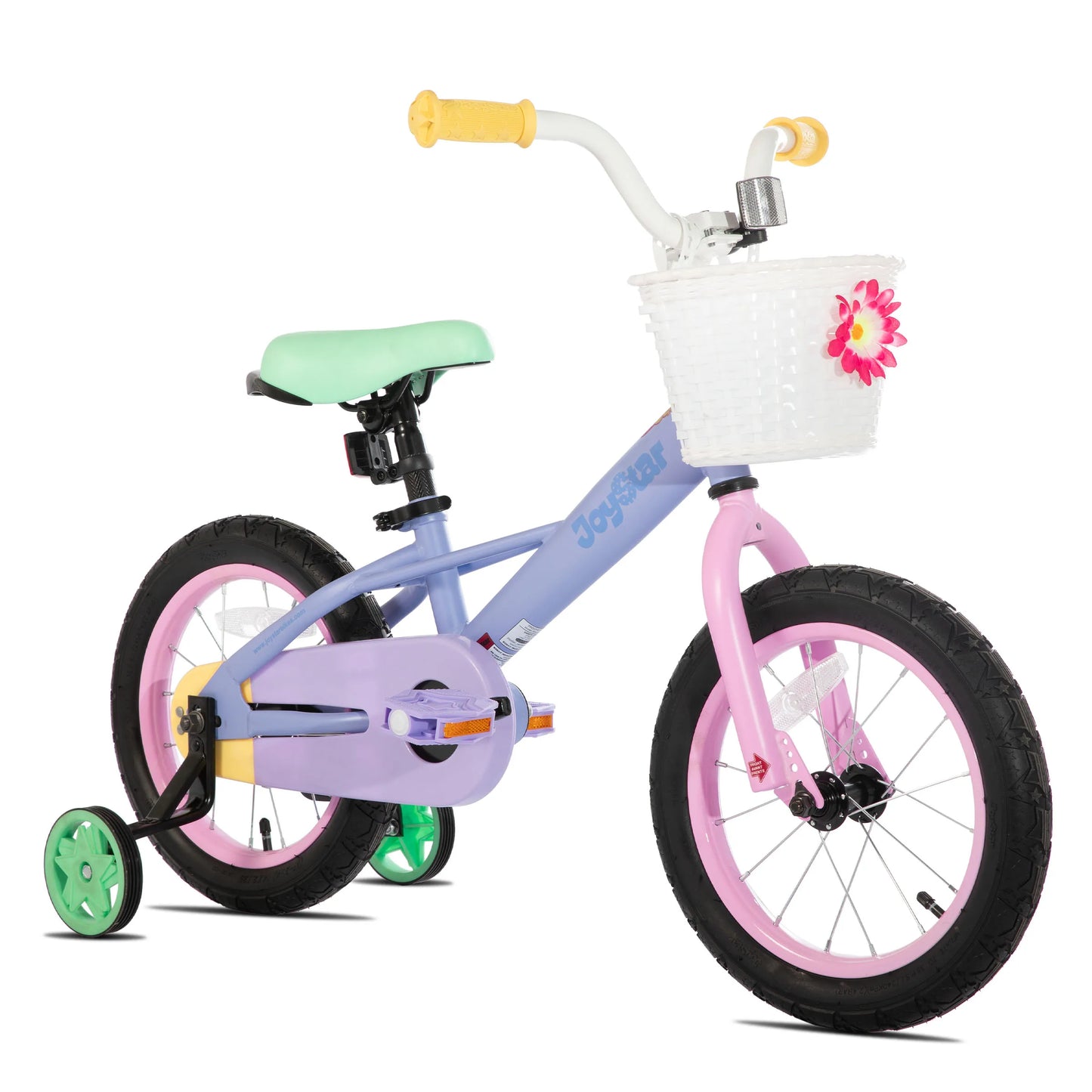 JoyStar Macaroon Kids Bike With Training Wheels And Front Basket