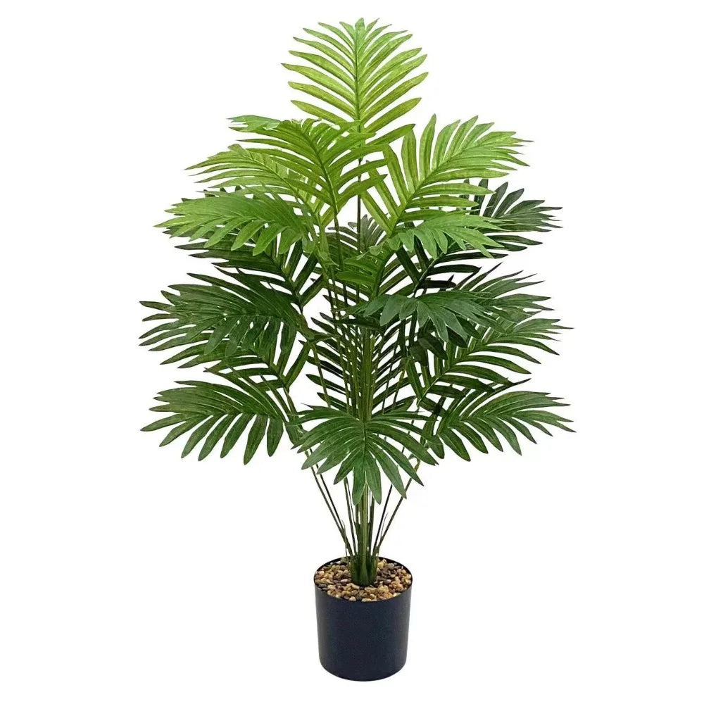 70-120cm Large Artificial Palm Tree Tropical Green Leaves Fake Plants Plastic Monstera Faux Tree Branch for Home Kitchen Decora